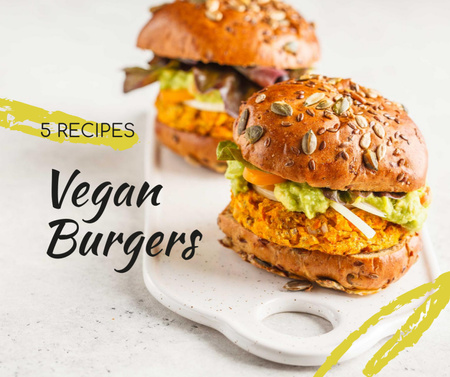 Platilla de diseño Vegan Burgers offer Facebook