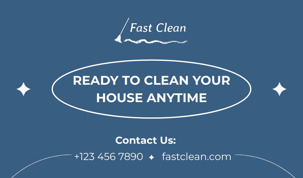 Cleaning Services Offer on Blue Business cardデザインテンプレート