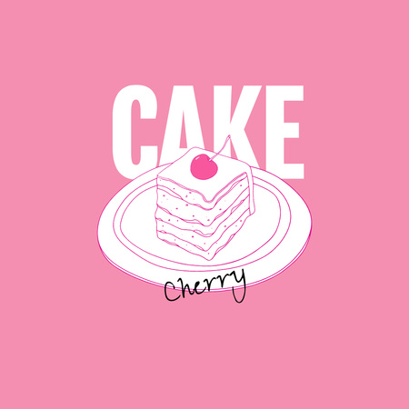 Designvorlage Bakery Ad with Cute Cupcake für Logo