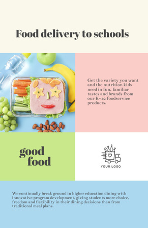 Scrumptious School Food Offer Online With Delivery Flyer 5.5x8.5in tervezősablon