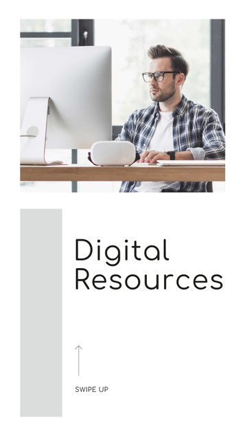 Digital Resources Ad with Programmer Instagram Story Modelo de Design