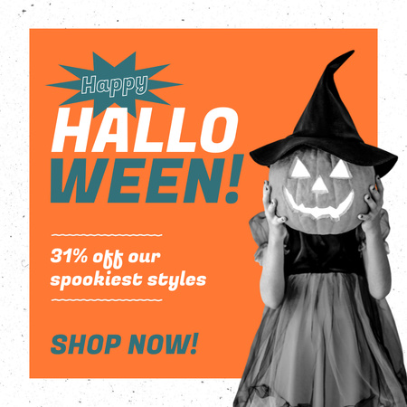 Halloween Creepy Style Costumes With Discounts Animated Post Design Template