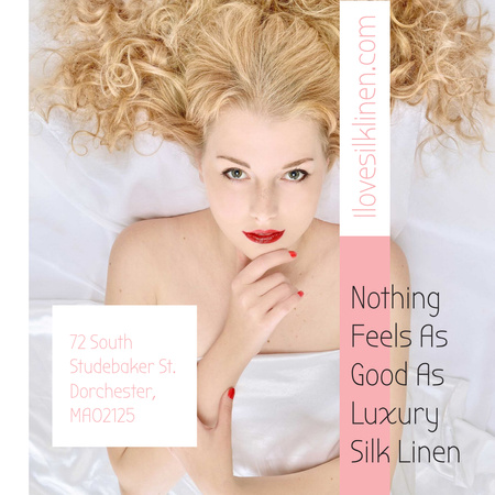 Ontwerpsjabloon van Instagram AD van Woman resting in bed with silk linen