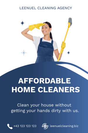 Affordable Home Cleaners Flyer 4x6in Šablona návrhu