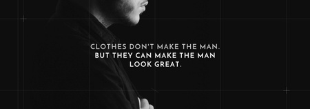 Designvorlage Fashion Quote Businessman Wearing Suit in Black and White für Tumblr
