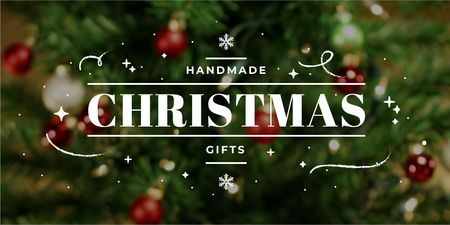 Karácsonyi ajándékok ötletek díszített fa Twitter tervezősablon