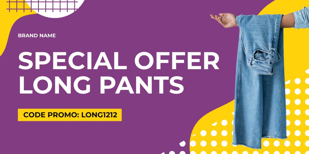 Ontwerpsjabloon van Twitter van Special Offer of Long Denim Pants