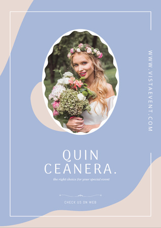 Event Agency Offer for Celebrate Quinceañera Flyer A4 – шаблон для дизайну