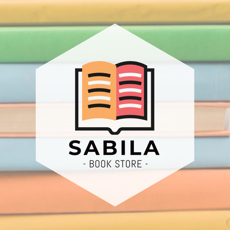 Bright Emblem of Book Store Logo Design Template