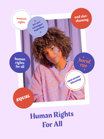 Awareness about Human Rights with Young Girl Poster 36x48in Design Template