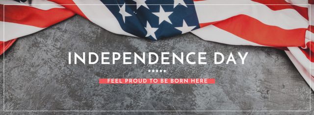 Independence Day Greeting USA Flag on Grey Facebook cover Design Template