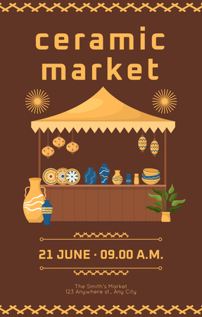 Ceramic Market In Summer Announcement Invitation 4.6x7.2inデザインテンプレート