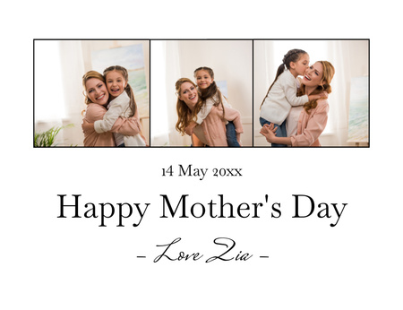 Modèle de visuel Maman mignonne avec sa petite fille le jour de la fête des mères - Thank You Card 5.5x4in Horizontal