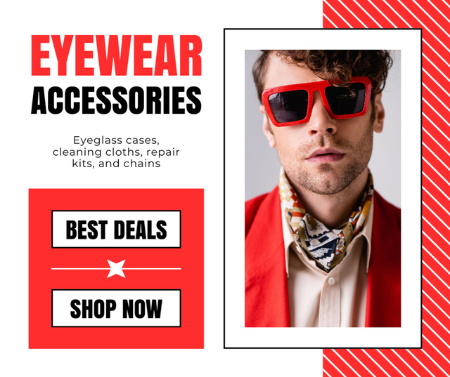 Best Deal on Men's Sunglasses Facebookデザインテンプレート