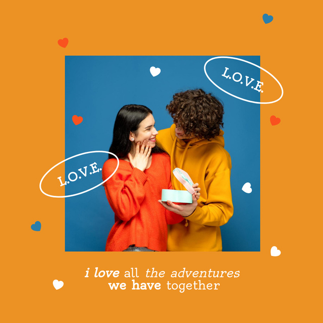 Cute Phrase with Happy Lovers Instagram – шаблон для дизайна