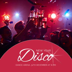 New Year Disco Dancing Event Announcement