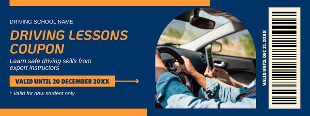 Awesome Driving Lessons Voucher With Expert Instructor Coupon Šablona návrhu