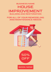 House Remodeling and Maintenance Services Peach and Red