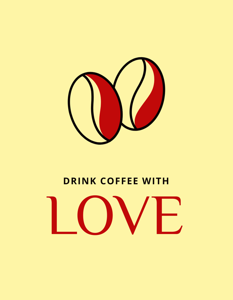 Modèle de visuel Cafe Ad with Coffee Beans - T-Shirt