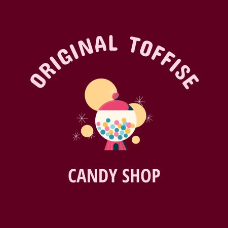 Ontwerpsjabloon van Animated Logo van Candy Shop Ad