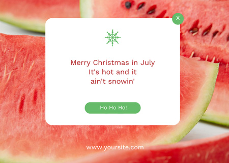 Watermelon Slices for Christmas in July Postcard 5x7in Design Template