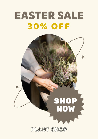Easter Sale Announcement With Botanicals And Florals Poster A3 – шаблон для дизайна