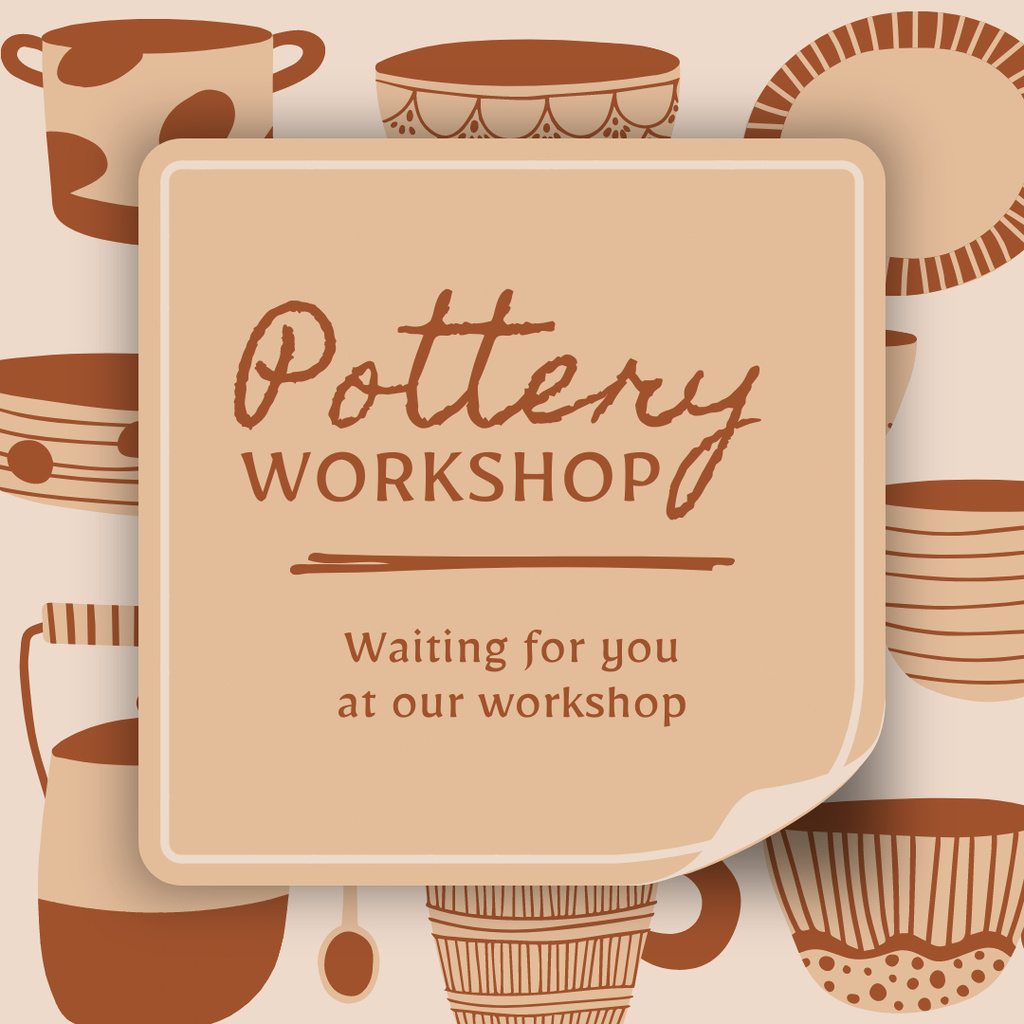 Ontwerpsjabloon van Instagram van Creative Pottery Workshop Ad