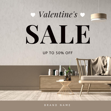 Valentine's Day Furniture Sale Announcement Instagram AD Design Template