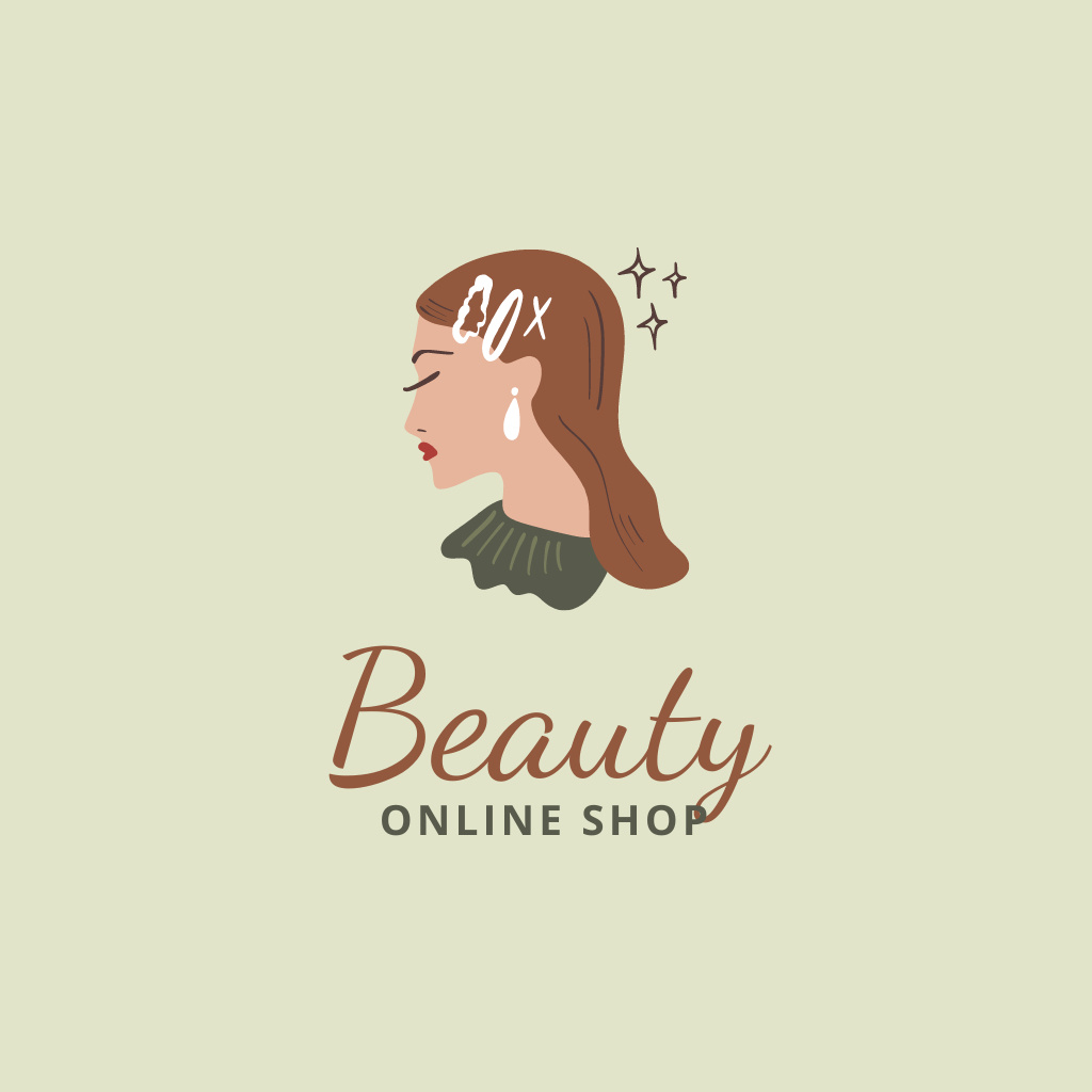 Beauty Shop Services Logo Design Template