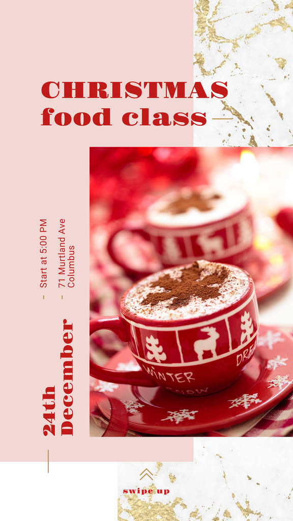 Cups with Christmas drinks Instagram Story Design Template