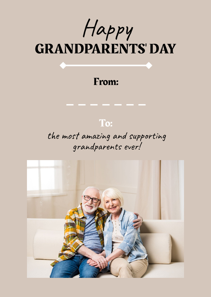 National Grandparent's Day Postcard A6 Vertical Design Template