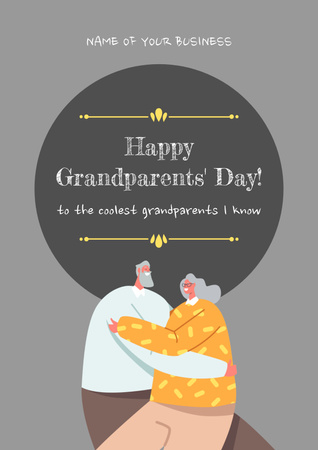 Happy Grandparents Day Celebrations With Greetings Poster Design Template