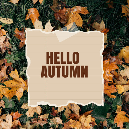 Autumn Inspiration with Leaves on Ground Instagram Design Template