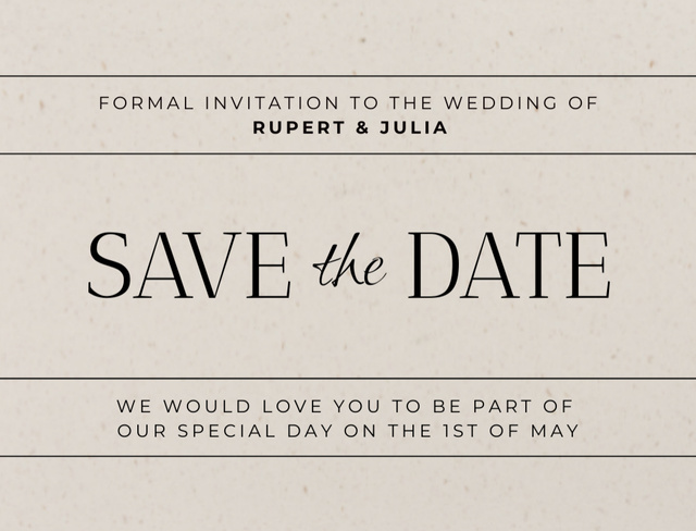 Ontwerpsjabloon van Postcard 4.2x5.5in van Wedding Day Celebration Announcement with Invitation