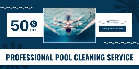 Professional Cleaning Services for Sport Pools Twitter Design Template