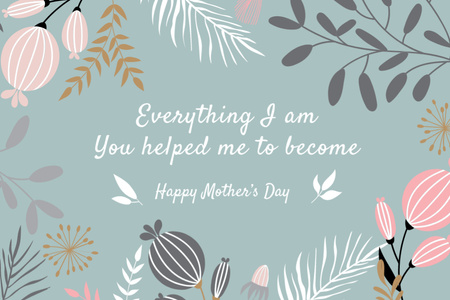 Happy Mother's Day Greeting Postcard 4x6in Design Template