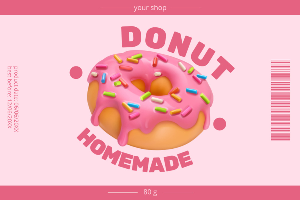 Homemade Donuts Retail Label Tasarım Şablonu