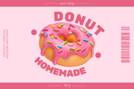 Homemade Donuts Retail Label Design Template