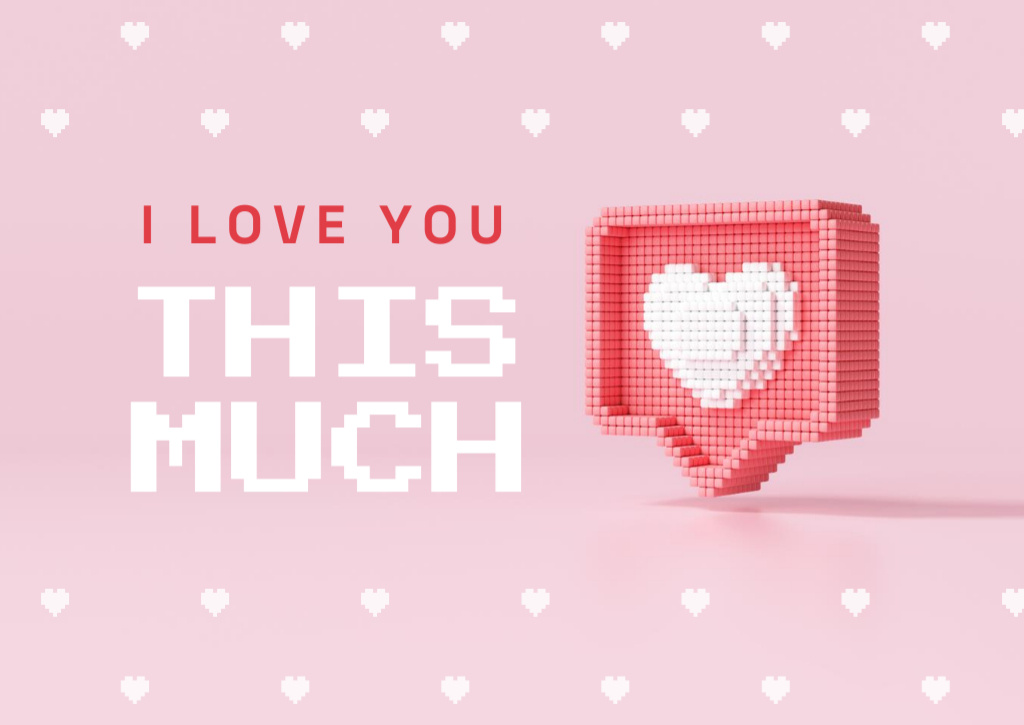 Ontwerpsjabloon van Card van Cute Love Phrase with Heart Sticker