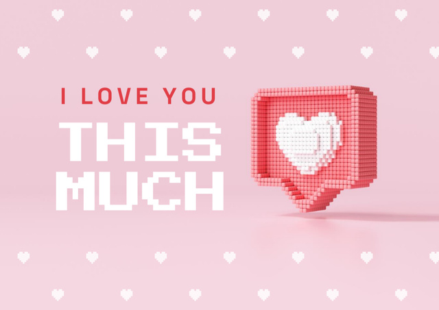 Cute Love Phrase with Heart Sticker Card Πρότυπο σχεδίασης