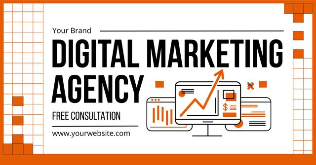 Modèle de visuel Digital Marketing Agency For Brand Development With Consultation - Facebook AD