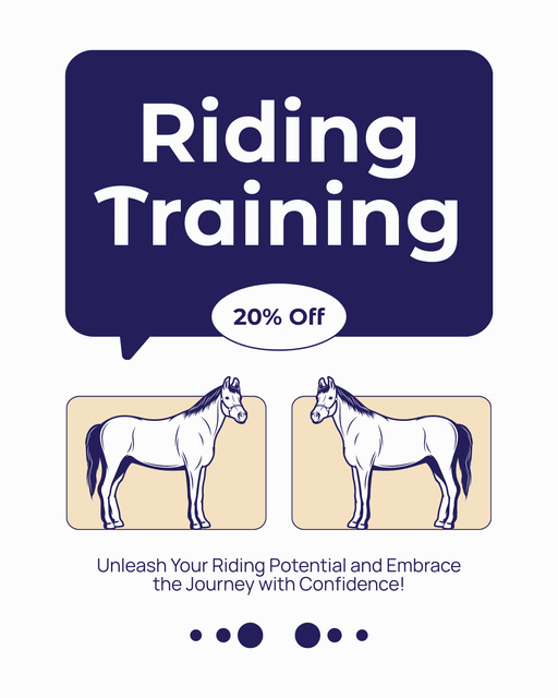Professional Horse Riding Training At Lowered Costs Instagram Post Vertical Πρότυπο σχεδίασης