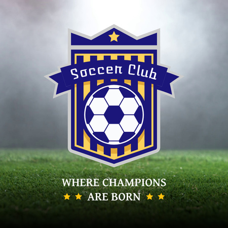 Game Promotion With Coat Of Arms Of Soccer Club Animated Logo Design Template