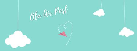 Template di design Valentine's Day Plane drawing Heart Facebook Video cover