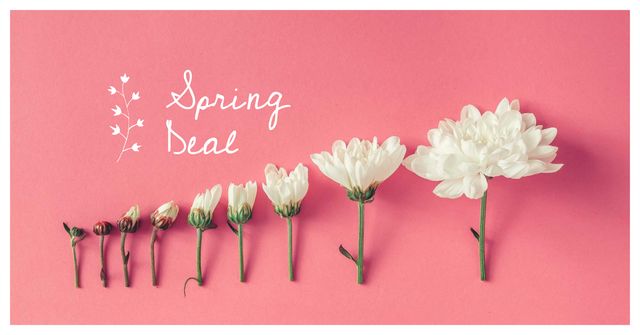 Spring Offer with Tender Flowers Facebook AD Tasarım Şablonu