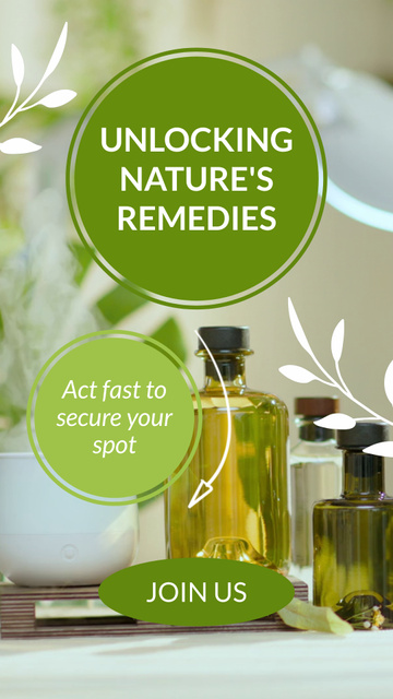 Designvorlage Natural Remedies And Essential Oils Offer für Instagram Video Story