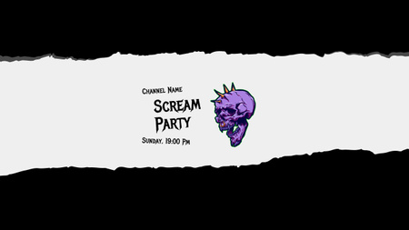 Template di design Screaming Music Party sull'annuncio della domenica Youtube