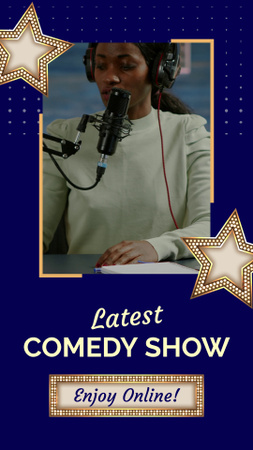 Famous Comedy Show Episode Announcement Instagram Video Story Design Template
