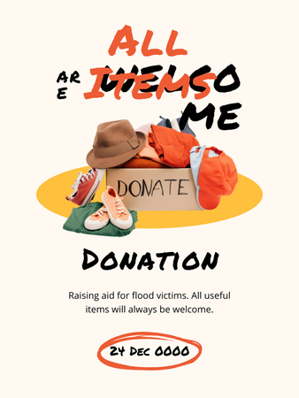 Event of Donation of All Items Poster US Design Template