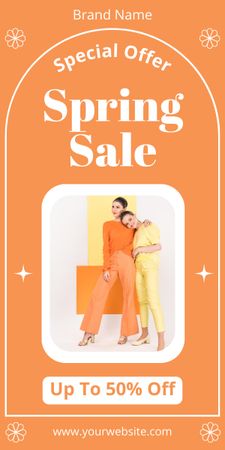 Announcement of Women's Spring Collection Sale Graphic Design Template